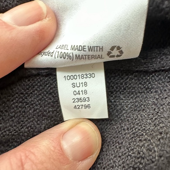 Alfani Open Front Linen Cardigan Black Sweater White Lace Bell Cuffs Size Large - Picture 11 of 16